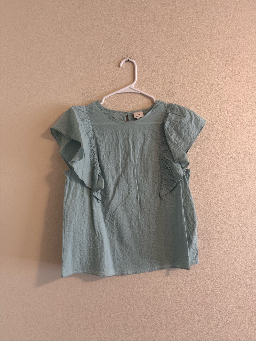 a new day Light Blue Ruffle Sleeve Blouse